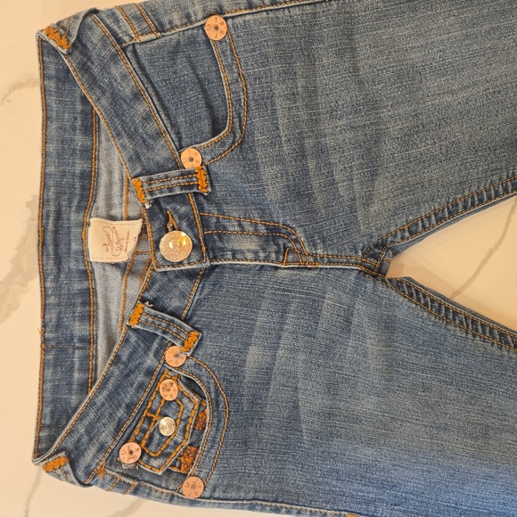 True Religion Womens Joey Super T Embroidered Bootcut Blue Jeans Size 26 - Picture 6 of 10